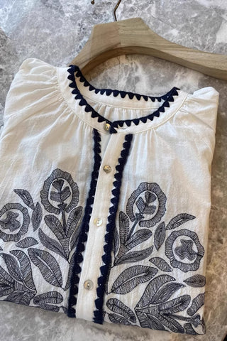 Bohemian Button-Front Blouse