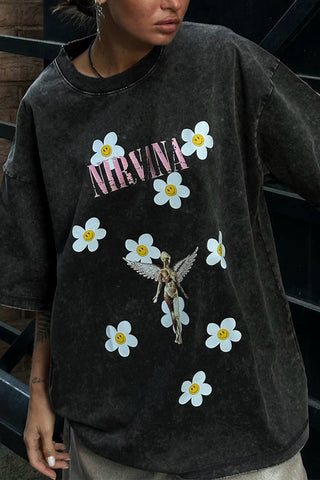 Floral Fairy Graphic Oversized Tee