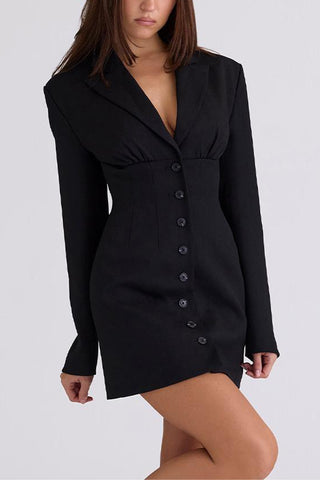 Structured Button-Front Blazer