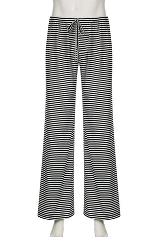 Striped Casual Drawstring Pants