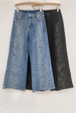 Floral Embellished Straight Jeans