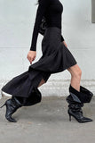 Asymmetrical Skirt with Ruffled Hem