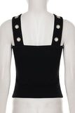 Studded Crossover Design Tank Top
