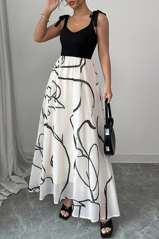 Artistic Tie-Shoulder Casual Dress