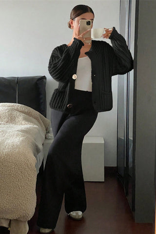 Knit Button Cardigan Sweater