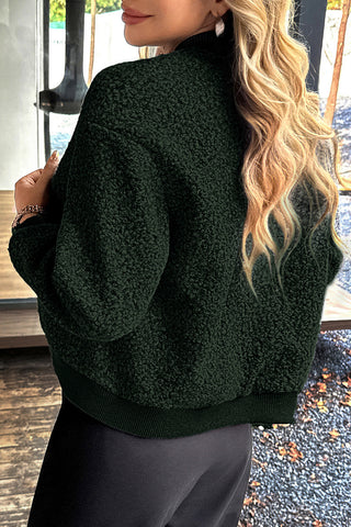 Casual Button-Up Fleece Jacket