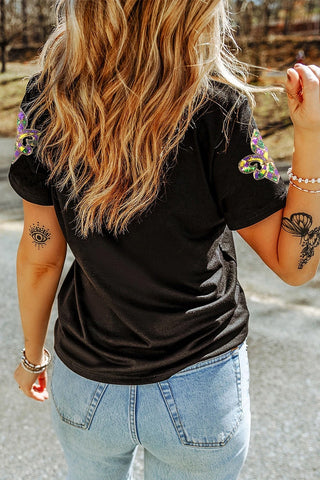 Sequin Fleur de Lis Graphic Tee