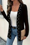 Pearl-Accented Longline Blazer