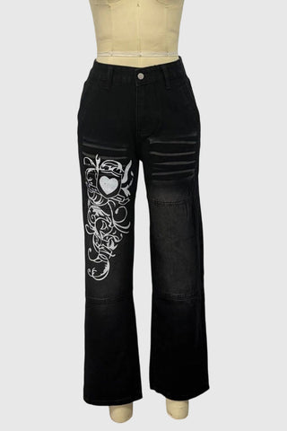 Artistic Straight-Leg Jeans