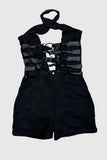 Lace-Up Halter Romper