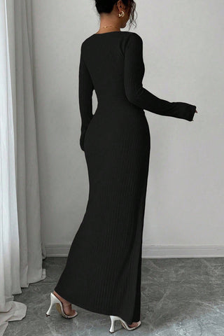 Elegant Long-Sleeve Asymmetrical Dress