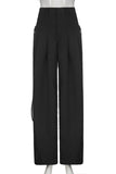 High-Waisted Wide Leg Casual Pants