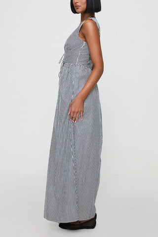 Sleeveless Tie-Front Maxi Dress