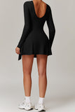 Long Sleeve Wrap Dress with Tie