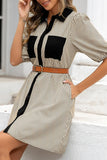 Stripe Color Block Patchwork Mini Dress