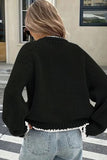 Knit Cardigan with Contrast Trim