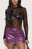Long Sleeve Mesh Bodysuit with Bow