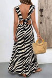 Zebra Print Skirt Set with Ruffled Crop Top