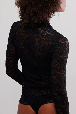 Long-Sleeve Lace Blouse