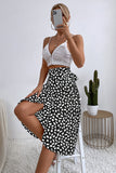 Wrap Skirt with Leaf Print