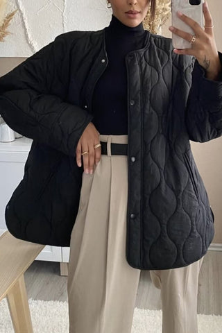 Quilted Snap-Button Jacket