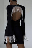Embellished Sleeve Evening Dress