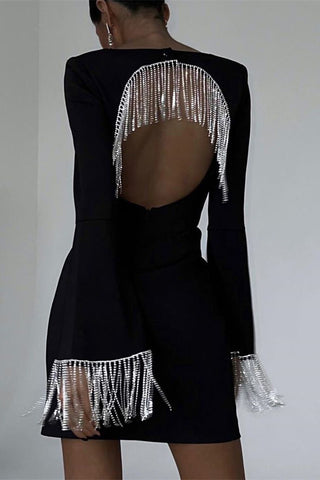 Embellished Sleeve Evening Dress