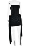 Elegant Draped Strapless Mini Dress