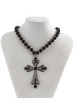 Beaded Cross Pendant Necklace