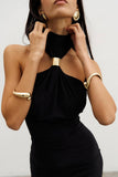 Sleeveless High-Neck Evening Gown