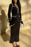Elegant Ribbed Knit Dress