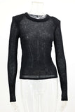 Sheer Long-Sleeve Knit Top