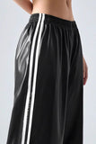 Glossy Track Wide-Leg Pants