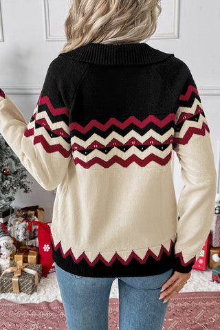 Festive Zigzag Pattern Sweater