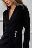 Elegant Button-Detail Casual Dress