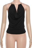 Halter Neck Draped Tank Top
