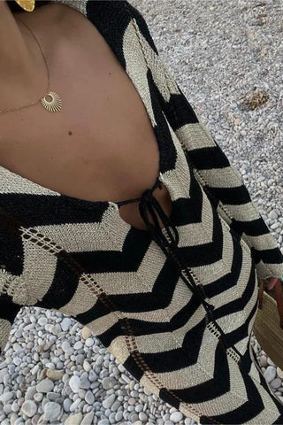 Chevron Pattern Casual Dress