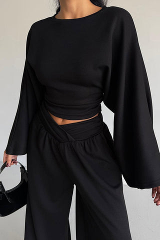 Flowy Wide-Leg Pants Set