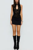 Lace Mock-Neck Tank Top