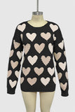 Heart Pattern Knit Sweater