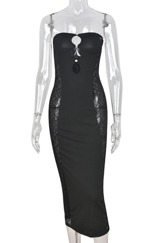 Strapless Cutout Midi Dress