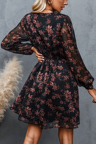 Floral V-Neck Casual Dress