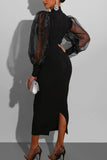 Elegant Puff Sleeve Casual Dress