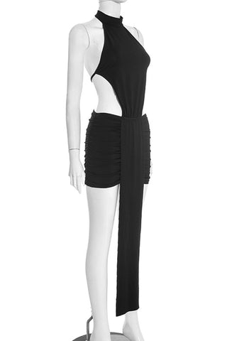 Halter Cut-Out Evening Dress