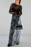Lace Overlay Casual Dress