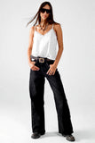 Stud-Embellished Wide Leg Jeans