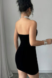 Strapless Pearl-Embellished Mini Dress