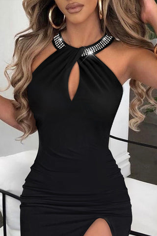 Keyhole Neckline Evening Dress