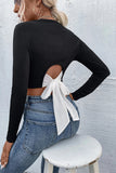 Long Sleeve Ribbed Crop Top
