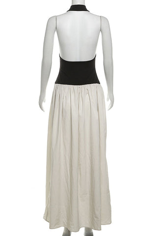 Sleeveless Halter Maxi Dress
